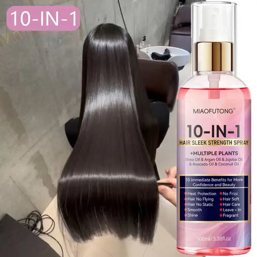 Instant soft 10 in 1 hair care spray - wash free hair retention conditioner, fast, soft and moisturizing, heat damage prevention Oasis Select Smoothing & Straightening