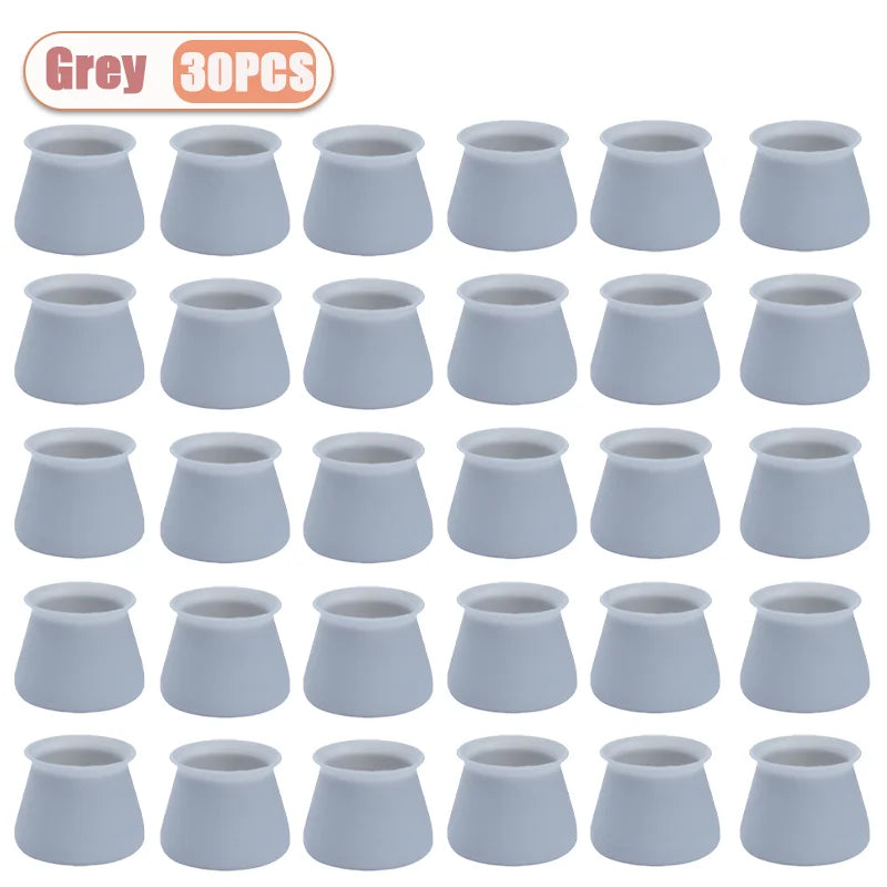 10-40PCS Silicone Chair Leg Caps Quiet Non Slip Floor Protectors for Wood Floors Furniture Leg Pads for Tables and Chairs Oasis Select Grey-30PCS 3-4cm