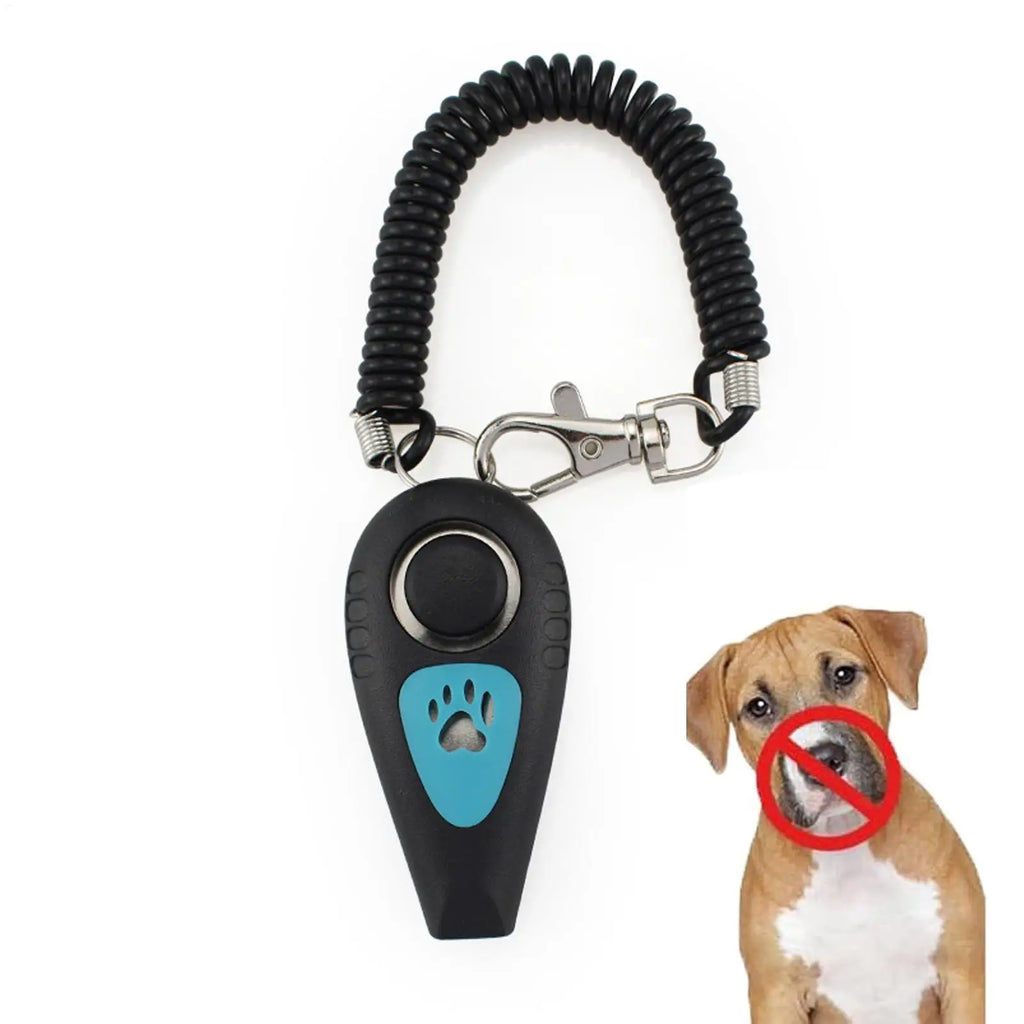 Dog Training Clicker 2 in 1 Pet Clicker and Whistle Behavior Aid with Wrist Strap Silent Recall Device Dog Whistle for Animal Oasis Select