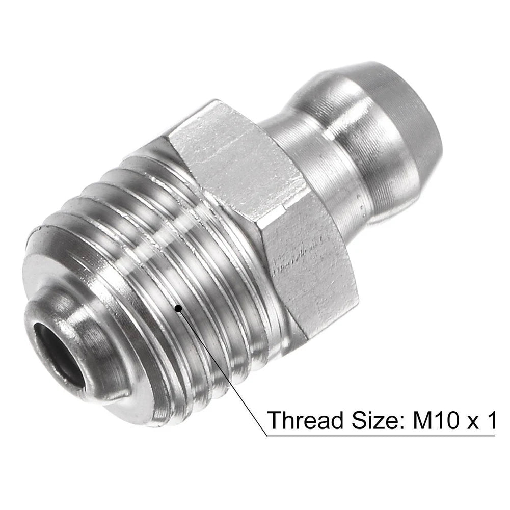10pcs Stainless Steel Straight Hydraulic Grease Fitting M10 Thread Grease Nipple Connector Grease Accessories Oasis Select