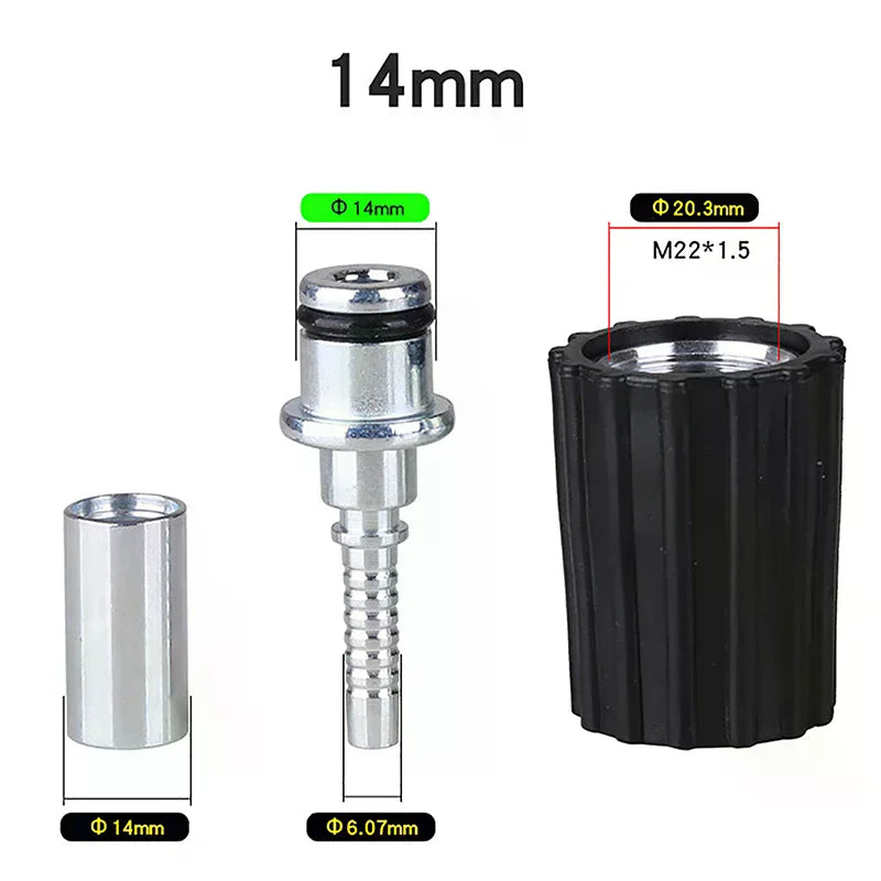 High Pressure Washer Hose Insert Fittings D14 D15mm Ring Nut M22 Car Washer Water Cleaning Hose Pipe Fitting Twist Connector Oasis Select