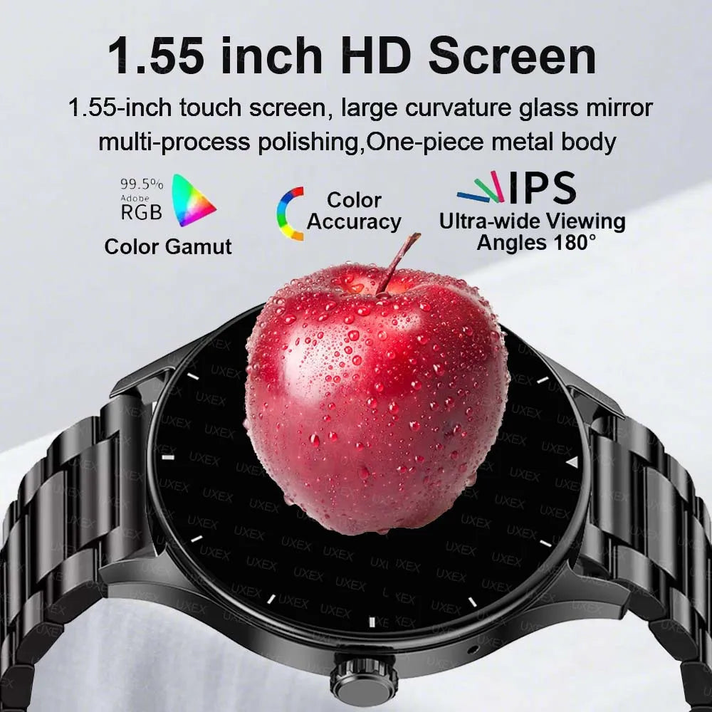 UXEX 1.55" Smart Watch – BT Calls, Fitness & Health Tracker