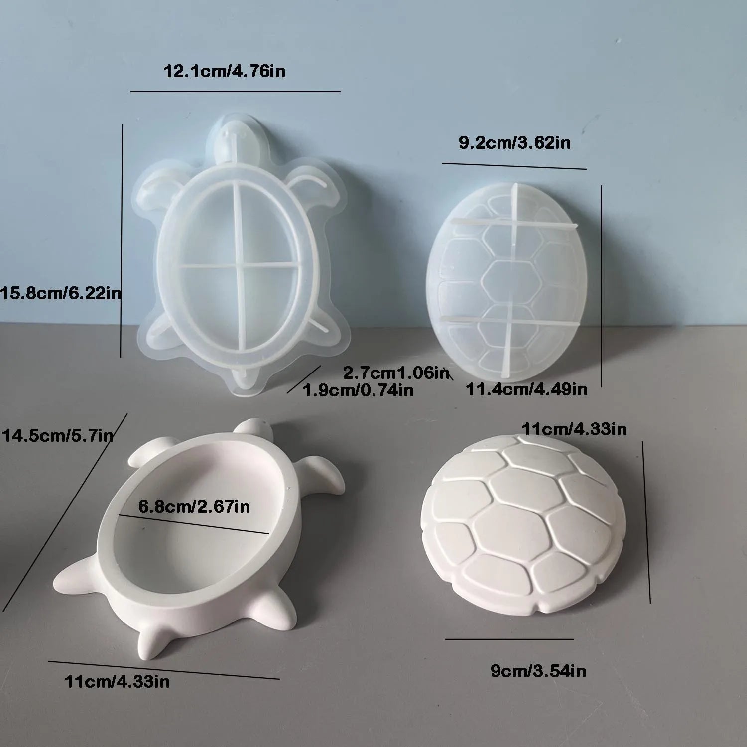 Turtle & Crab Silicone Mold – Resin, Plaster & Cement Casting