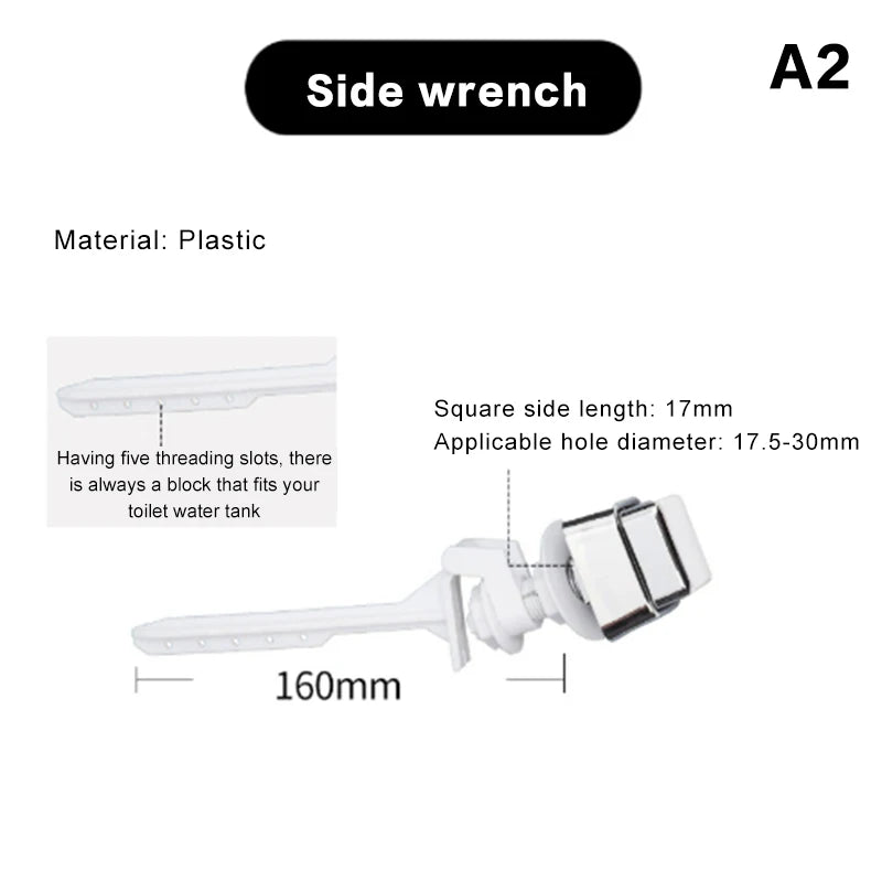 1Pc Plastic Push Button Toilet Flush Kit Front/Side/Top Mount Trip Lever Handle Side Button Switch For Toilet Seat Water Tank Oasis Select Side