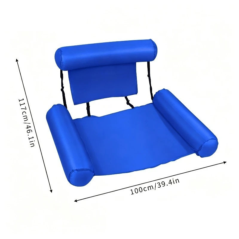 1PC Thickened Inflatable Pool Floating Bed, Unisex Lounger & Float Bar, PVC Oxford Cloth for Pool Lake Beach Backyard, Big Pool Oasis Select Deep Blue