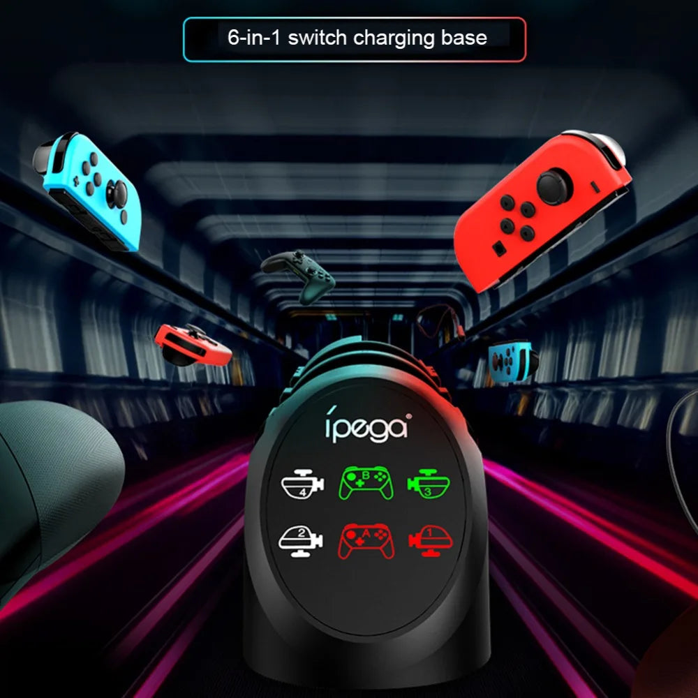 iPega 6-in-1 Nintendo Switch Joy-Con Charging Dock Stand