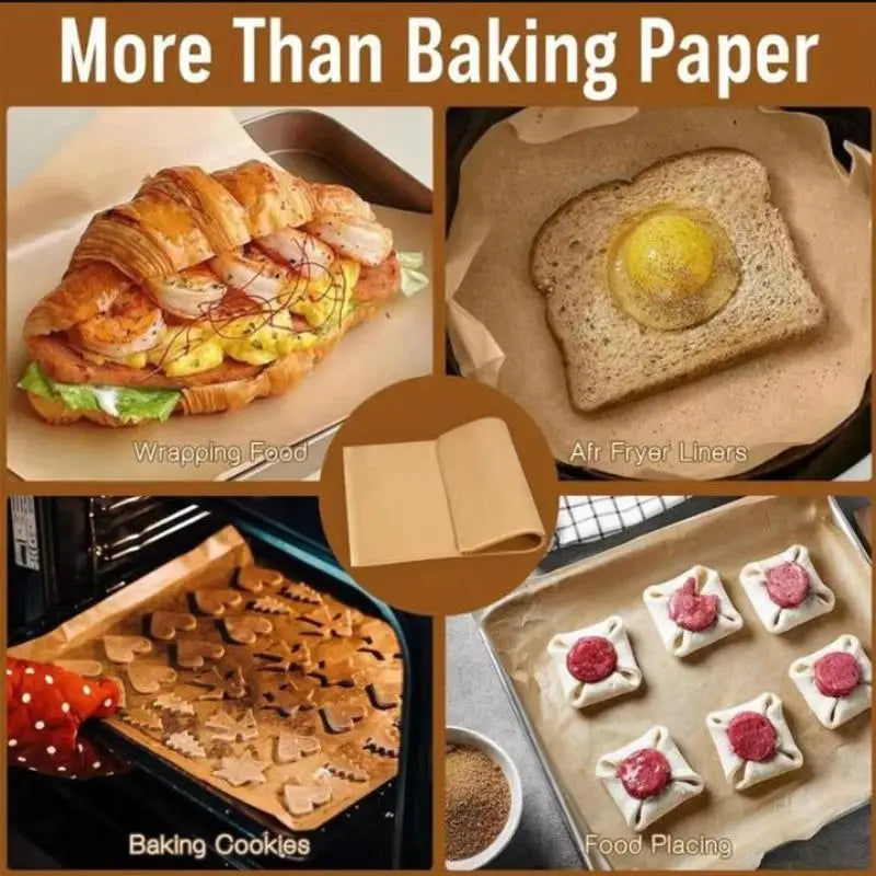 200Pcs Air Fryer Parchment Paper Burger Dessert Sandwich Wrapping Brown Wax Paper Kitchen Oven Paper Oasis Select