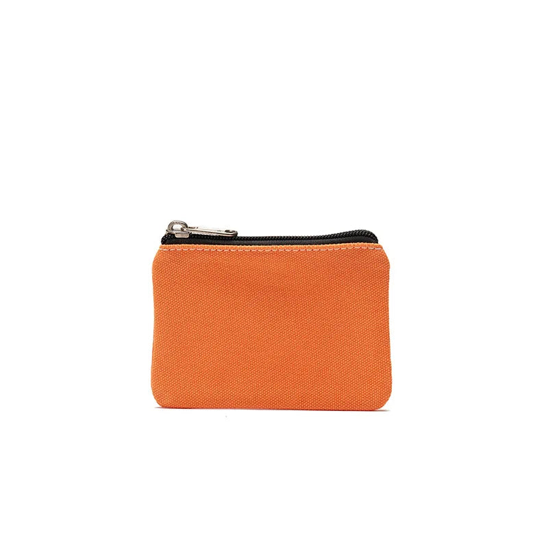 DIY Plain Canvas Cotton Bag Pure Zipper Coin Key Bag Money Pocket Women Men Hand-held Coin Purse Small Wallet Kid Oasis Select orange