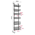 Adjustable door hanging basket rack multi-layer non-punching storage basket bathroom kitchen door sundries storage rack Oasis Select 6layer black