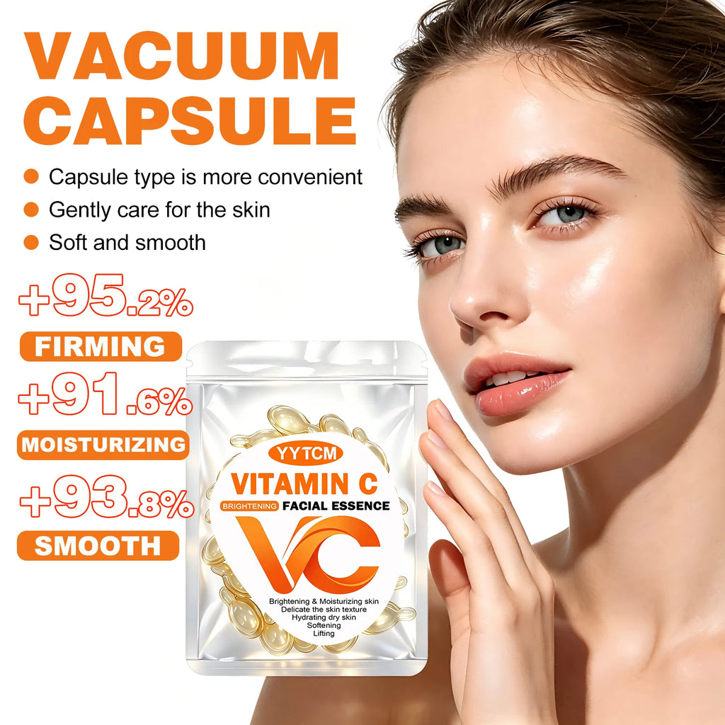 Vitamin C Facial Serum, Moisturizing and Brightening, Firming the Skin, Contains Vitamin E, Retinol, Hyaluronic Acid, Facial Skin Care Serum, 18 Capsules/30 Capsules/60 Capsules/90 Capsules/150 Capsules/300 Capsules Oasis Select