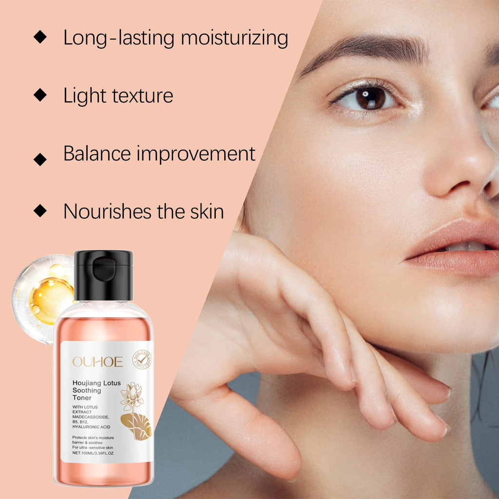 100ML Lotus Facial Toner Daily Moisturizing Reduce Dryness Enhance Smoothness Soothing Redness Softening Natural Face Care Toner Oasis Select