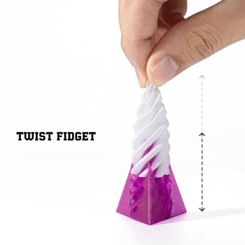 3D Printed Helix Screw Rotating Toys Stress Reducing Tool Pyramid Passthrough Sculpture Spiral Cone Ornaments Home Decoration Oasis Select