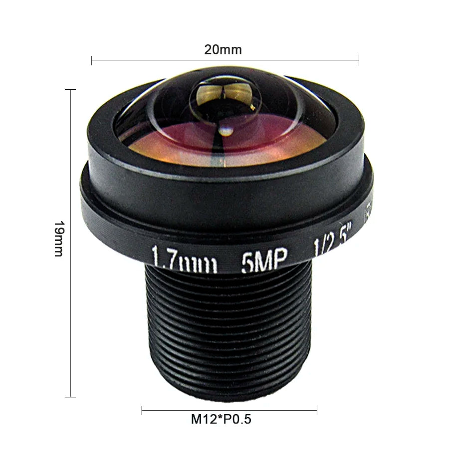 1.7mm Fisheye Lens 5Megapixel For HD CCTV IP Camera Mount 1/2.5" F2.0 180Degree Wide Angle Panoramic CCTV Lens Camera Accessory Oasis Select Default Title