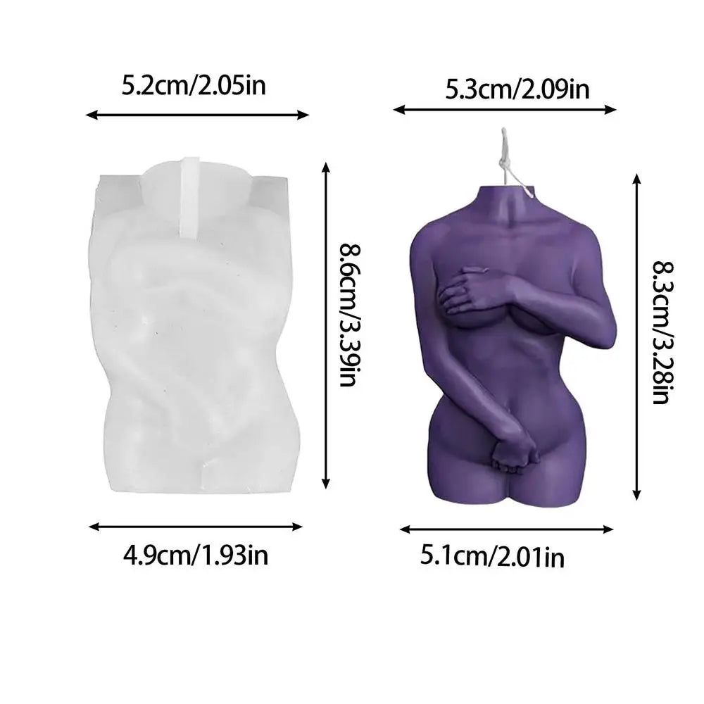 Male Body Candle Mold 3D Naked Shy Women Men Body Shape Candle Mould Body Art Female Male Moulds For DIY Home Craft Making Desk Oasis Select Women