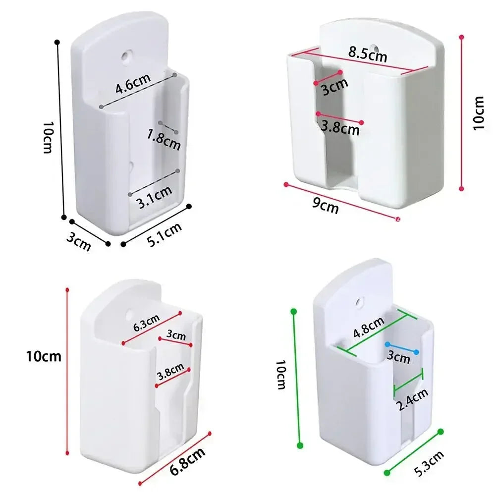 Wall Shelf Bathroom Shelf Universal White Air Conditioner Remote Control Holder Wall Mounted Punch-Socket Holder Oasis Select