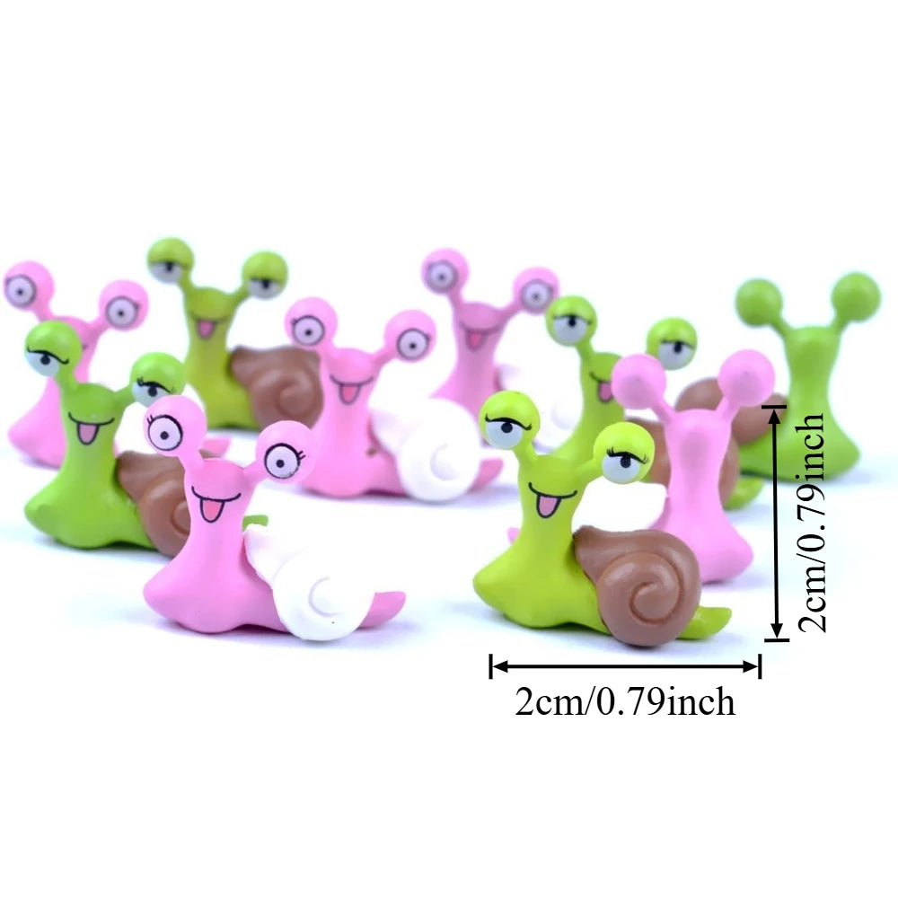 2-8 PCS Miniature Resin Snail Figurine – Cute Garden Ornament for Fairy Dollhouse, Bonsai Plant Decor & Terrarium Oasis Select