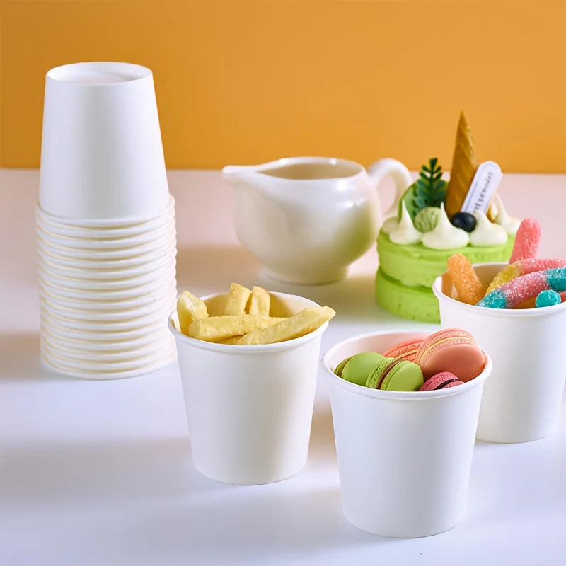 50/100PCS Disposable Small Paper Cup Tasting Cup Perfect for Coffee Candy Juice Home Supermarket Holiday Party Activities Oasis Select