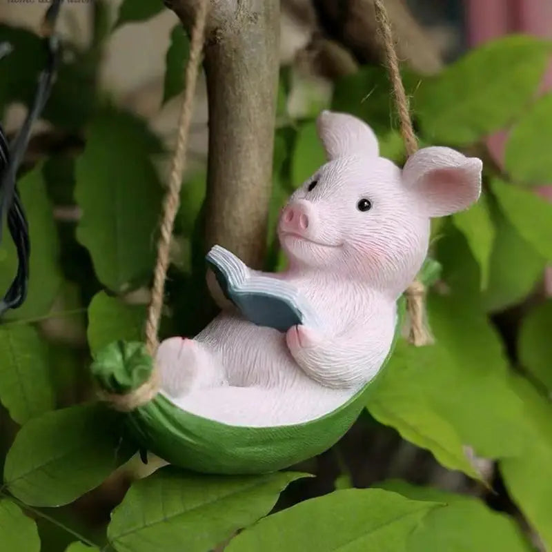 Cute Rabbit Swing, Courtyard Balcony, Flower Garden, Outdoor Homestay, Hanging Decorations, Tree Animals, Hanging Ornaments Oasis Select 7930 Swing Pig