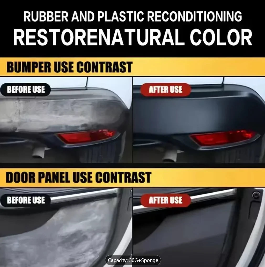 Car Plastic Restorer & Tire Shine 30G | UV Protection Anti-Fade Car Plastic Restorer Oasis Select
