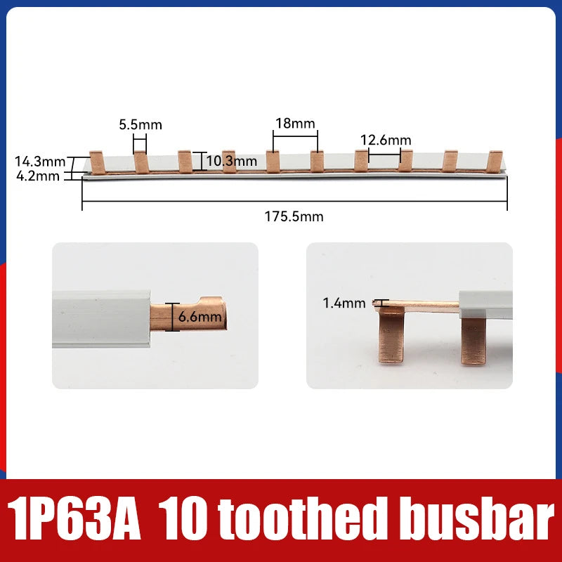 1/2P Pin Type Busbar Copper Bar Terminal Block For MCB DZ47 Air Switch Connector 63A Circuit Breaker Connector Oasis Select A2