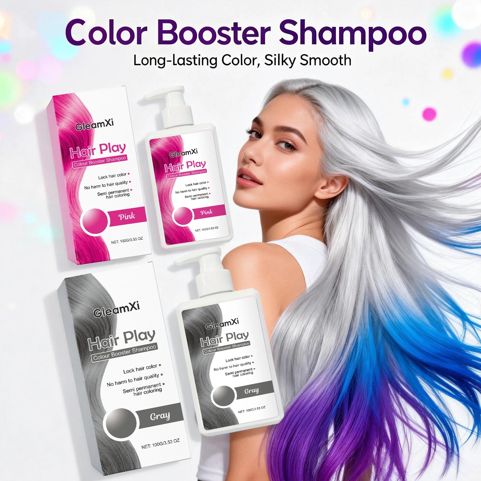Color Booster Shampoo Lock Hair Color Enhance Semi-Permanent Colour Not Damaging Hair Non-irritating Scalp Hairdressing Shampoo Oasis Select