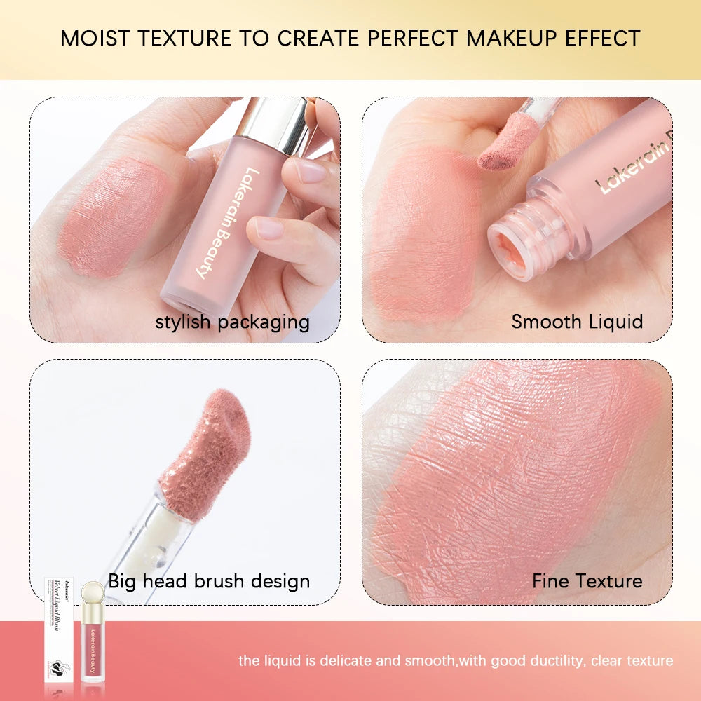 7.5ml Matte Liquid Blush Velvet Blusher Orange Peach Face Pigment Lasting Beauty Natural Cheek Tint Cream Waterproof Blush Oasis Select