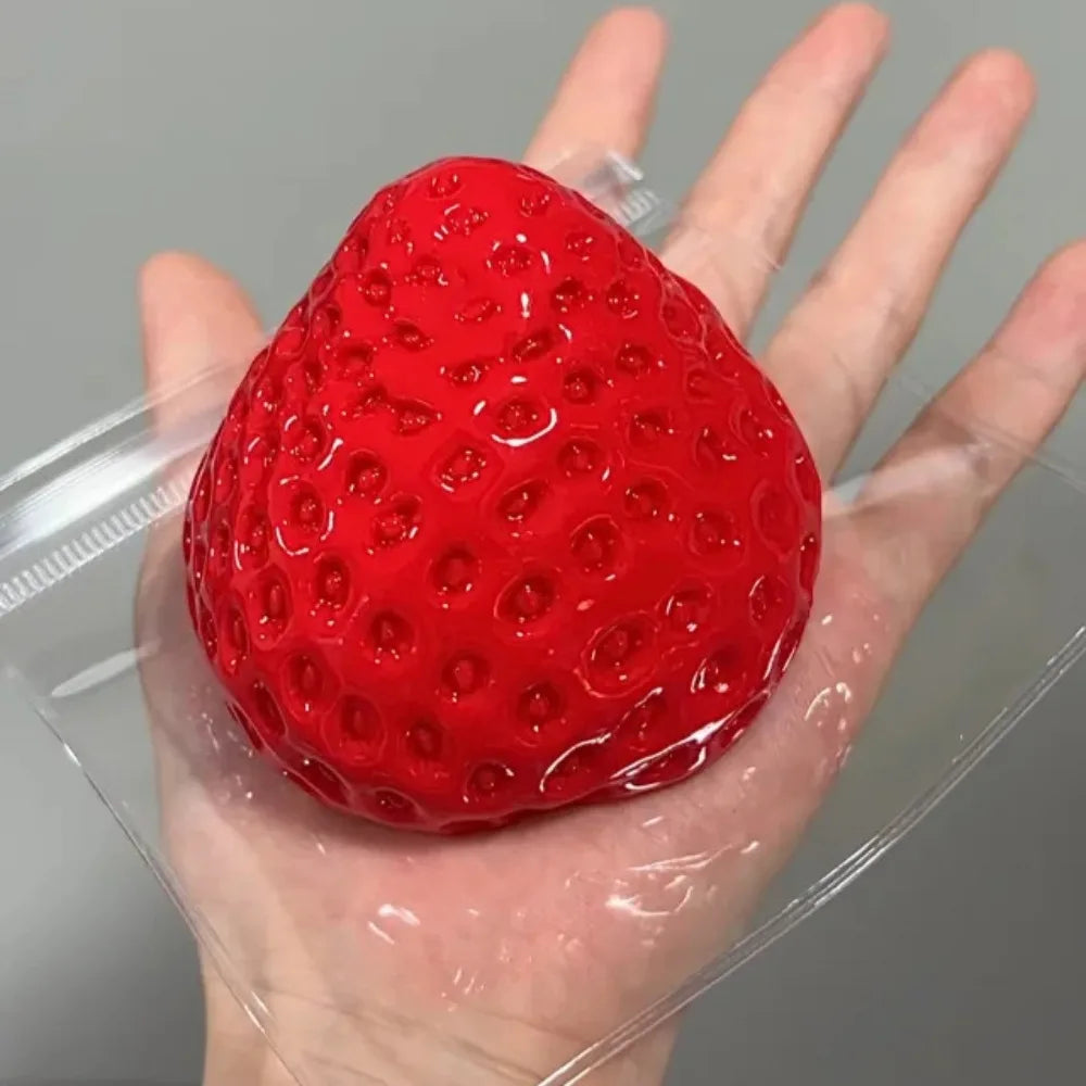 Strawberry Taba Squishy Fidget Toy - Slow Rebound Stress Relief Toy for Kids, Adults, Office & Party Favors - Squeeze Gift Oasis Select