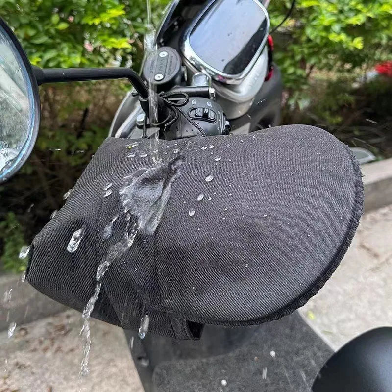 Summer Motorcycle Handlebar Sunshade Windproof Cover and Riding Gloves, Sun-protective and Breathable,Universal Handlebar Covers Oasis Select black 2pcs