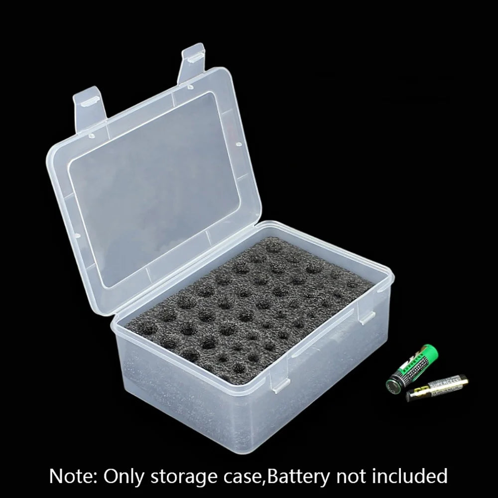 Battery Storage Organizer Holder Holds 54 AA AAA Batteries, Battery Box Case Garage Container,Home Drawer Organization Dispenser Oasis Select Transparent