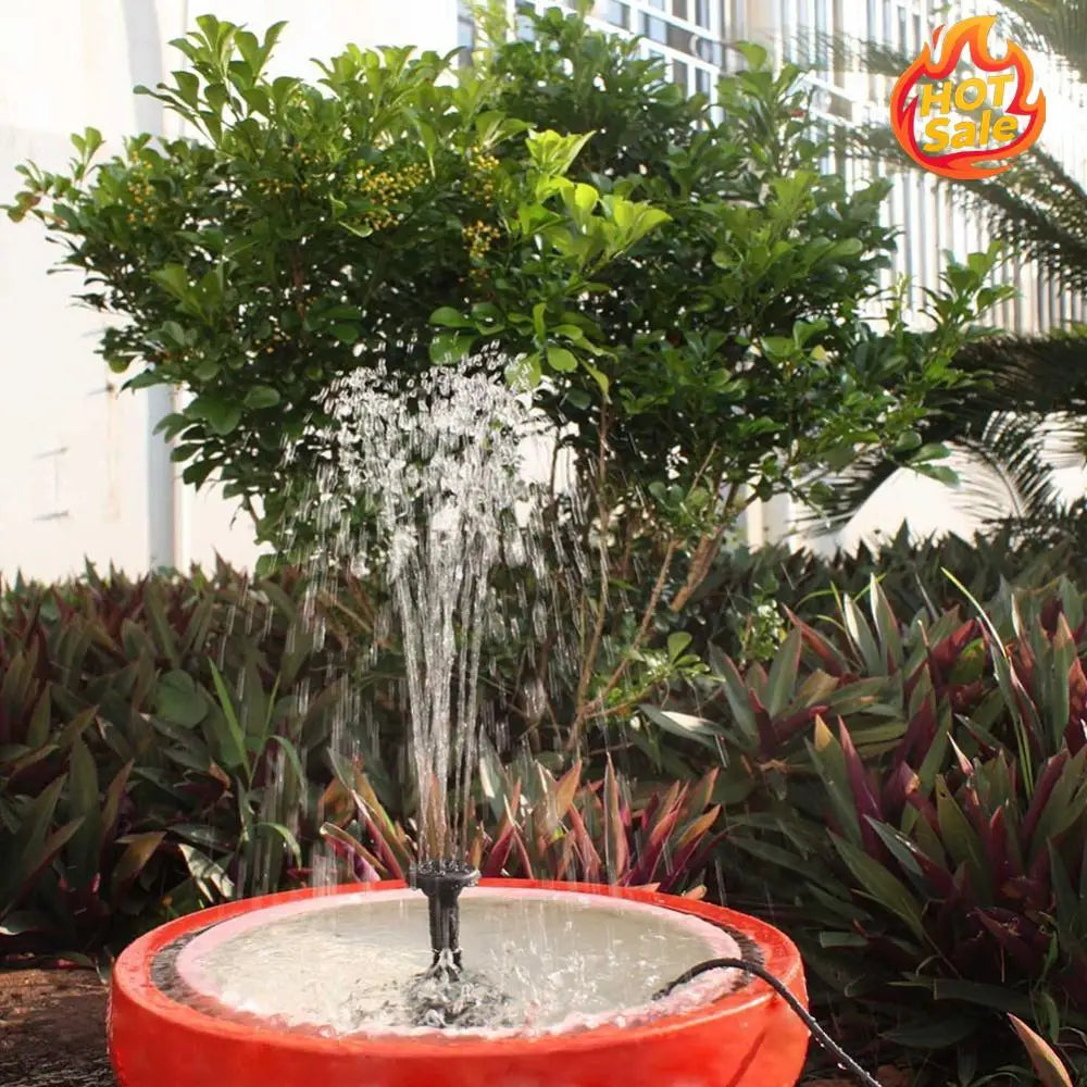 1.4W Solar Power Floating Garden Fountain Kit -7 Nozzles Adjustable Fountain Pump for Pond Pool Patio Garden Fish Tank Aquarium Oasis Select