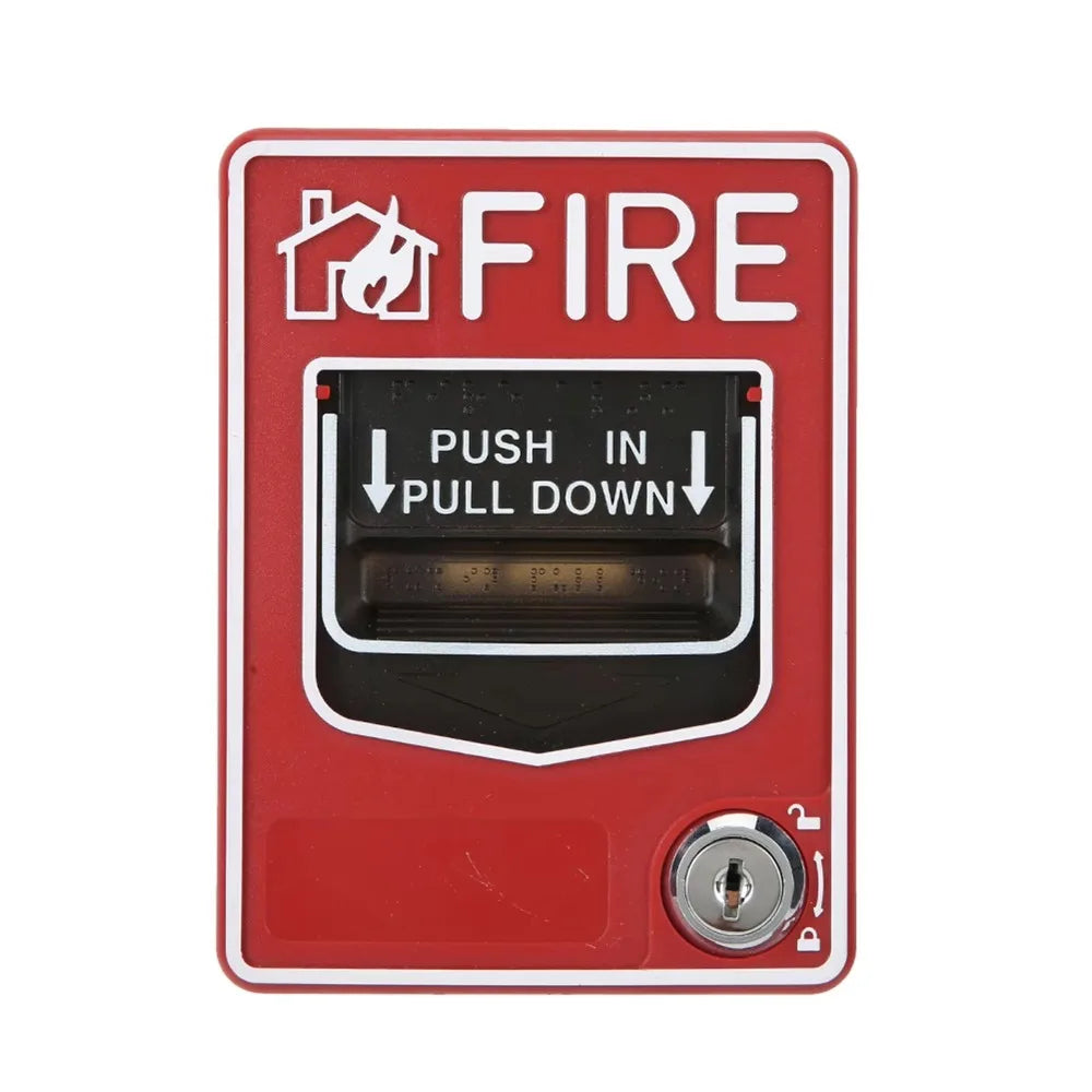 Sturdy Hard Casing Conventional Manual Alarm Call Point Prominent Red Outer Shell Emergency Triggering Pushbutton Oasis Select Red