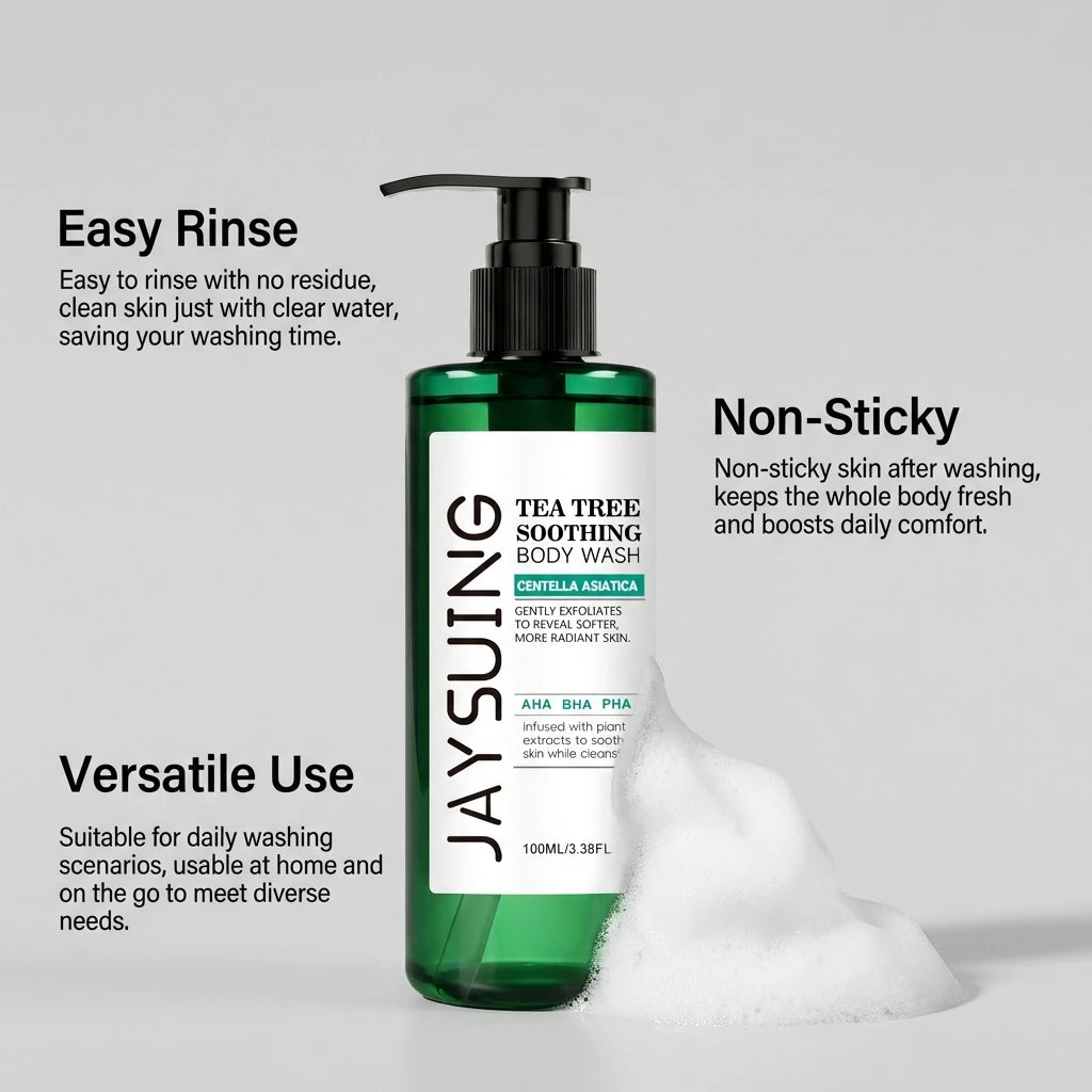 Centella Tea Tree Body Wash Deep Clean Refresh Cool Soothe Sensitive Nourish Calm Skin Discomfort Repair Skin Barrier Shower Gel Oasis Select
