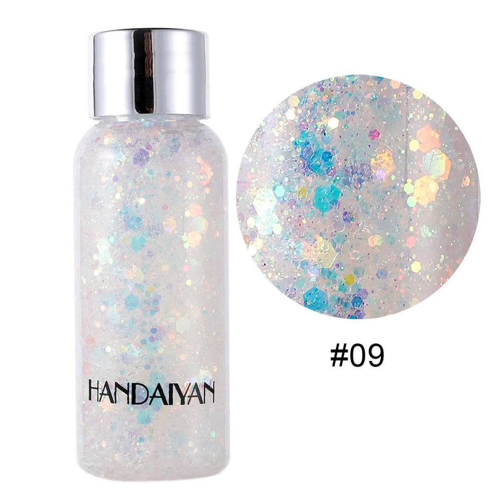 Glitter Body Lotion Diamond Glitter Gel Cream Eye Nail Hair Body Face Glitter Gel Lasting Sparkling Lotion Party Glitter Shimmer Oasis Select E