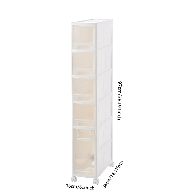 Kitchen gap storage cabinet, multi-level drawer-style storage cabinet for bathroom, gap cabinet, corner cabinet Oasis Select 5 layers