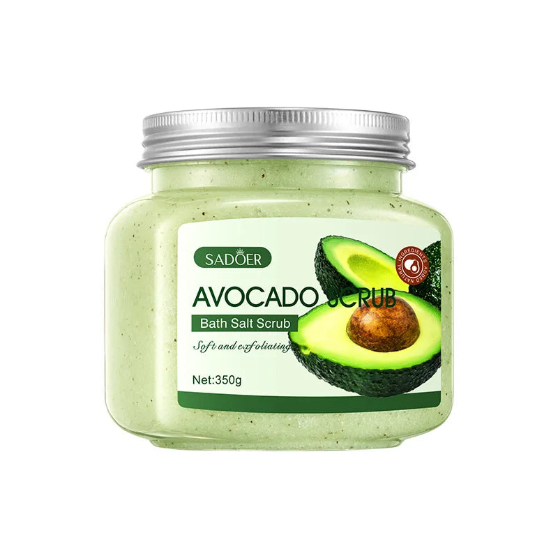 Exfoliating Fruit Bath Salt Scrub 350g SPA Aromatic Crystal Salt Scrub for Exfoliating Chicken Skin Keratin Oasis Select avocado