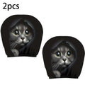 2 pieces of realistic car headrest covers with cute cats showing their faces, washable and stretchable, car interior decoration Oasis Select 2pcs