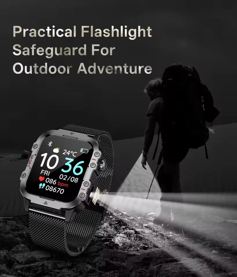 Ola Esporte 2.01" Smartwatch – Bluetooth Calls, Health & LED Flashlight Smartwatch Oasis Select