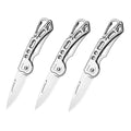 3/6pcs Folding Pocket Knife Stainless Steel Survival Hunting Camping Fishing Portable Fruit Knife Carrying Key Outdoor Tools Oasis Select Silvery-3pcs
