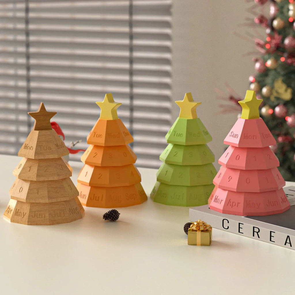 Perpetual Calendar Resin Mold Christmas Tree Storage Box Silicone Mold DIY Aromatherapy Plaster Desk Calendar Ornament Mold Oasis Select