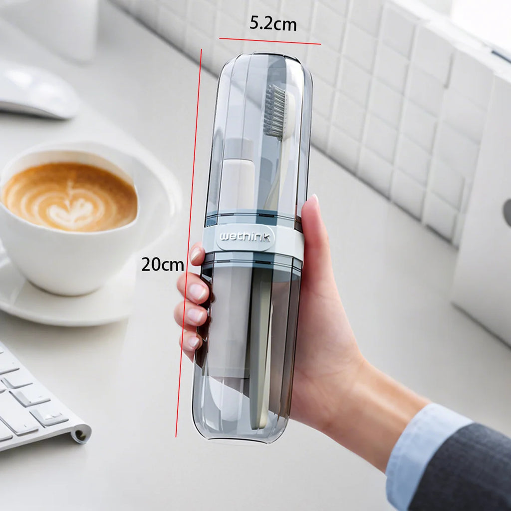 Portable Toothpaste Toothbrush Protect Holder Case Travel Camping Storage Box Protect Toothbrush Toothpaste from Dirt and Damage Oasis Select transparent Blue