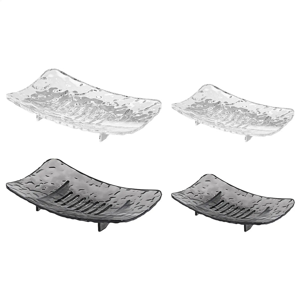 Transparent Soap Box Bathroom Soap Dish Clear Plastic Soap Storage Rack For Household Use Hollow Drain Water Soap Storage Case Oasis Select