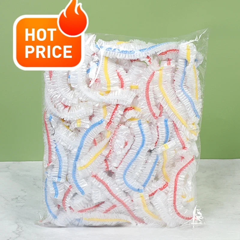 Reusable Disposable Food Cover Plastic Wrap Durable Elastic Food Lids for Bowls Elastic Plate Covers for Kitchen Food Saver Bag Oasis Select Light Grey 300pcs