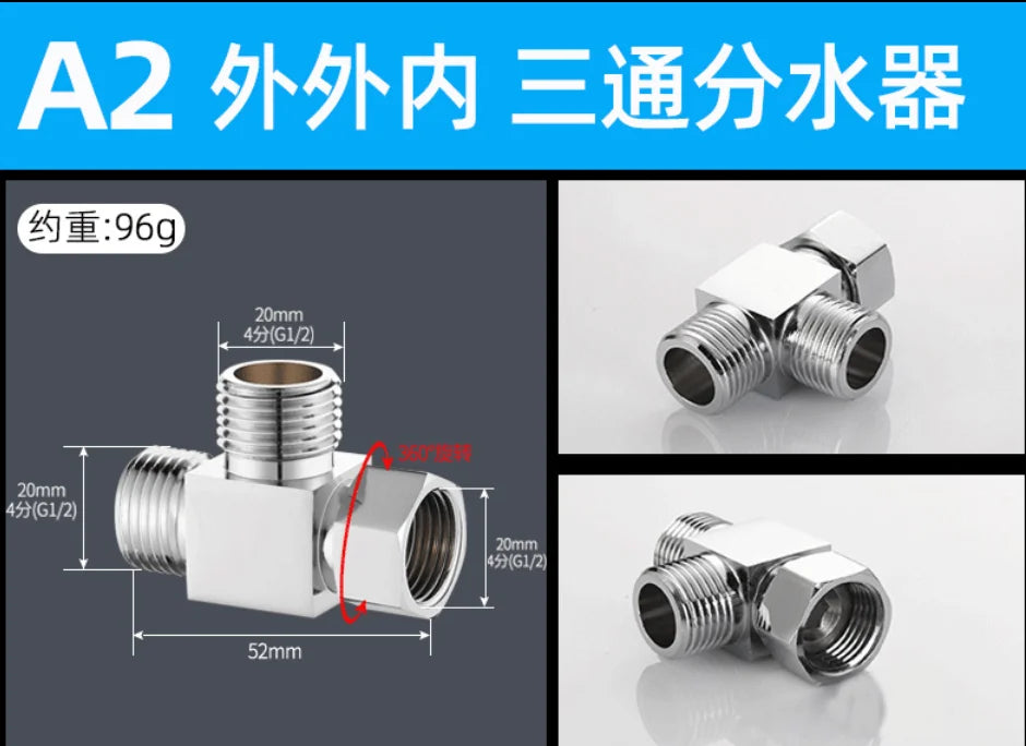 4 Points Faucet Inlet Valve G1/2 Brass Triangle Valve Heater Water Stop Valve Bathroom Toilet Washing Machine Universal Switch Oasis Select VFS-A2