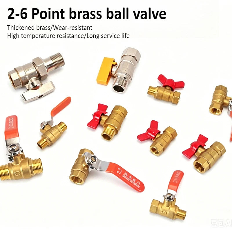 Brass Long Rod Ball Valve 1/8 "1/4" 3/8 "1/2" 3/4 "1 Inch Internal/external Thread Connector Adapter Copper Pipe Connector Oasis Select