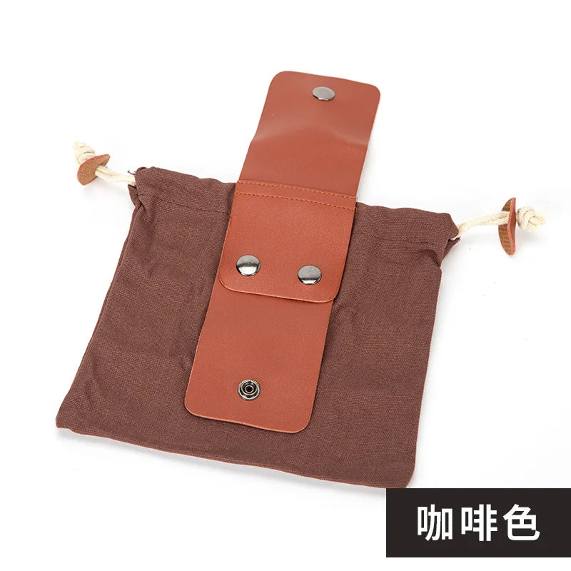 Outdoor Fruit Picking Bag Waist Hanging Tools Fanny Pack Bag Bundle Pocket Folding Canvas Tools Storage Bag Organizer Oasis Select Dark Brown