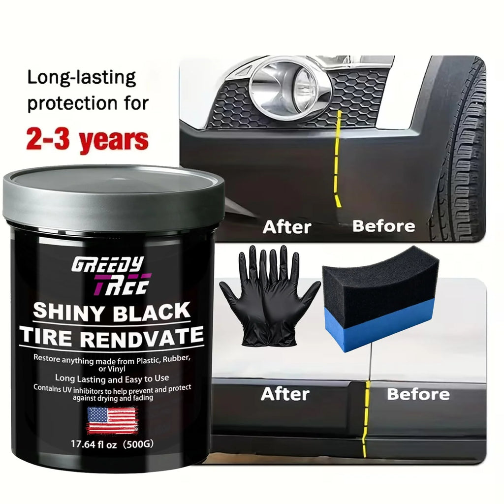 Tire Shine Kit – UV Protection Tire Dressing with Applicator Sponge