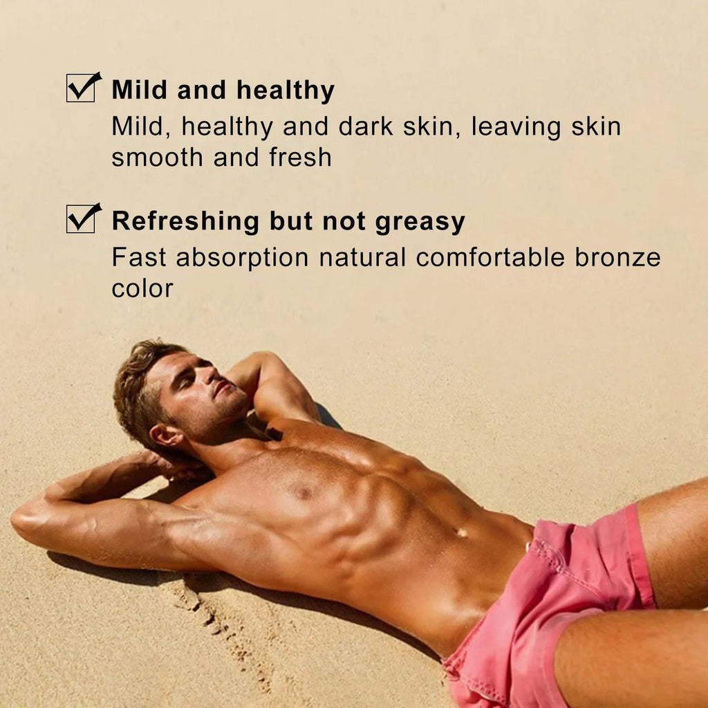 Soft Brown Self-Tanning Cream Intensive Tanning Outdoor Summer Beach Brown Bronzer Long Lasting Sunless Fake Tan Body Lotion Oasis Select