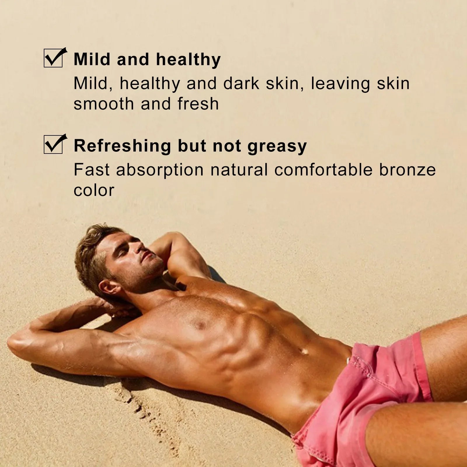 Soft Brown Self-Tanning Cream Intensive Tanning Outdoor Summer Beach Brown Bronzer Long Lasting Sunless Fake Tan Body Lotion Oasis Select