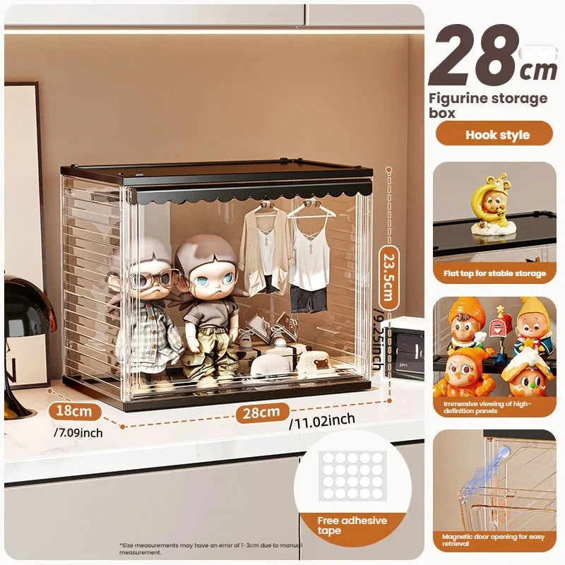 Acrylic storage box, blind box, cute figurine storage box, cute figurine toy storage box, sealed storage rack Oasis Select Hooked section-black