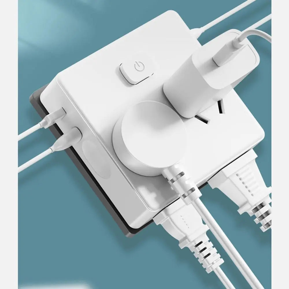 Ultra-Thin Power Strip Flat Plug USB-C Multi-Outlet Expander